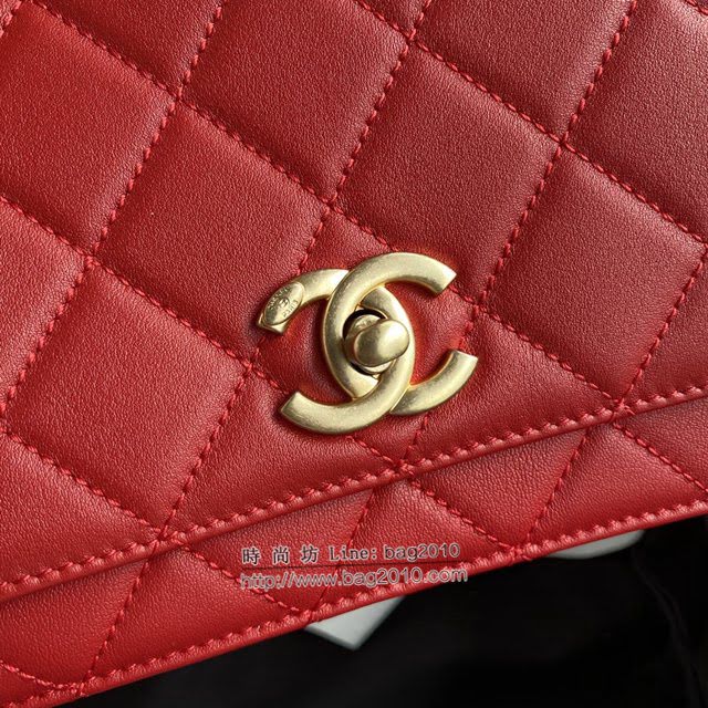 Chanel女包 香奈兒專櫃最新款原廠胎牛皮口蓋包 Chanel限量版鏈條包 大號AS2052  djc4346